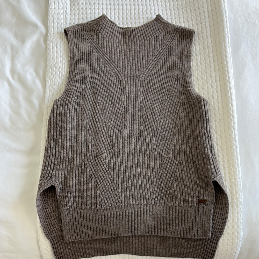 Brown Sleeveless Knit Sweater Vest